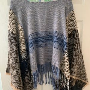 plaid scarf poncho